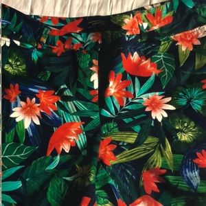 Lands End Tropical Print Shorts Plus Size